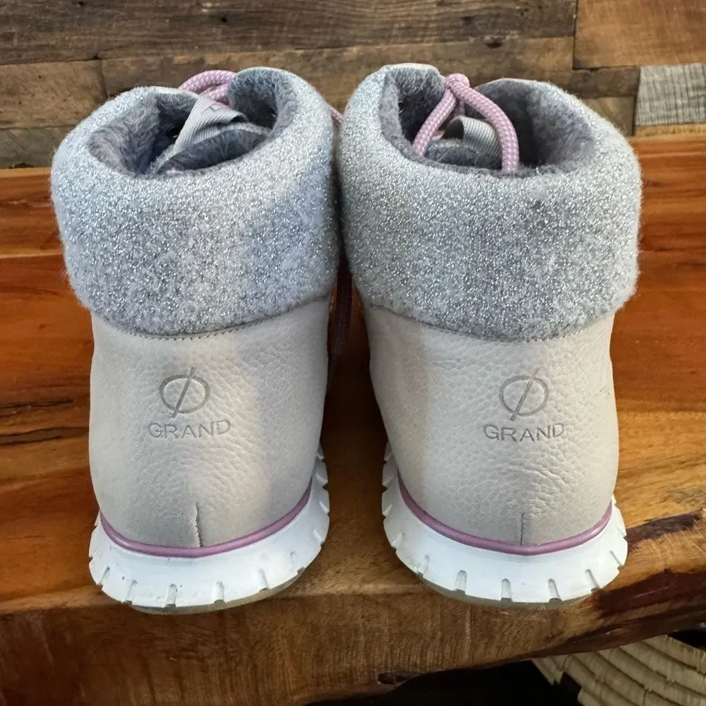 Cole Haan ZerøGrand Hiker Leather, Wool Collar Size 10.5 Lt Gray wateroroof
